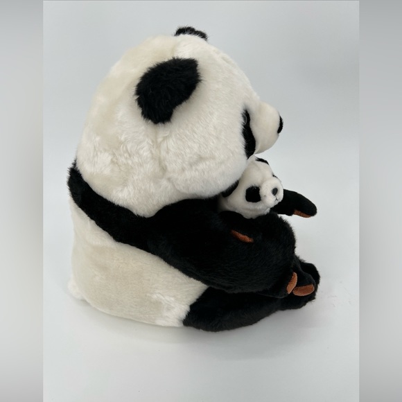 Rare Mother Panda With Baby Cub In Arms Plush from China 14” New - Super Cute - Picture 4 of 12